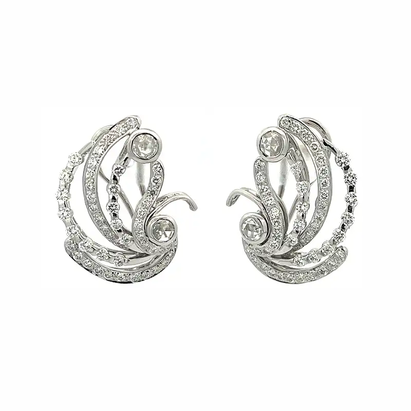 18K White Gold Diamond Pendant Set